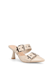 HADIYA - sabot a punta in vernice beige con fibbie in argento