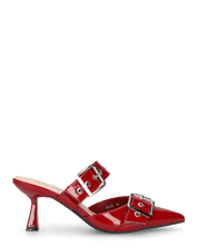 HADIYA - sabot a punta in vernice borgogna con fibbie in argento