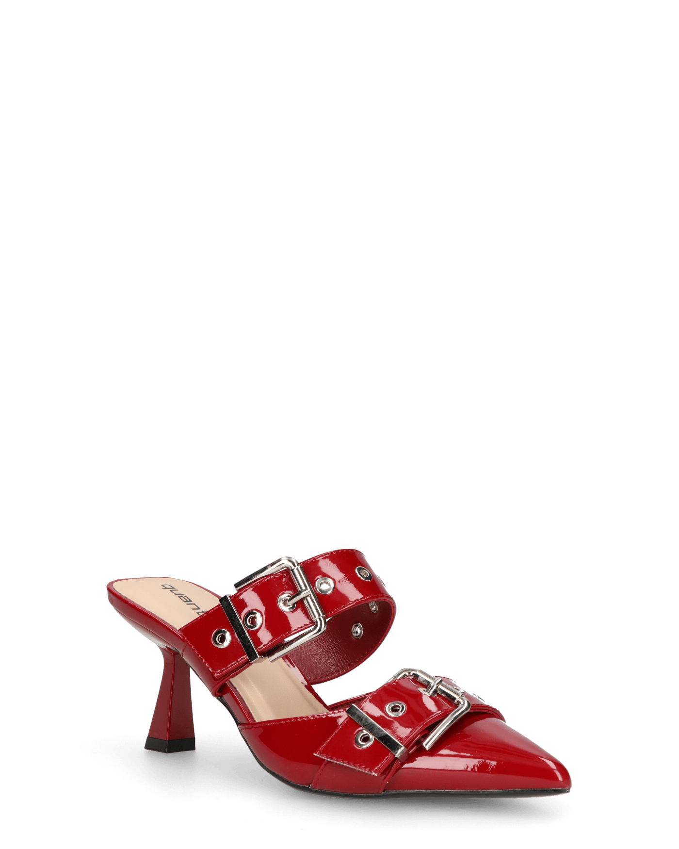 HADIYA - sabot a punta in vernice borgogna con fibbie in argento