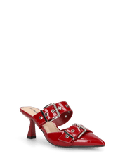 HADIYA - sabot a punta in vernice borgogna con fibbie in argento