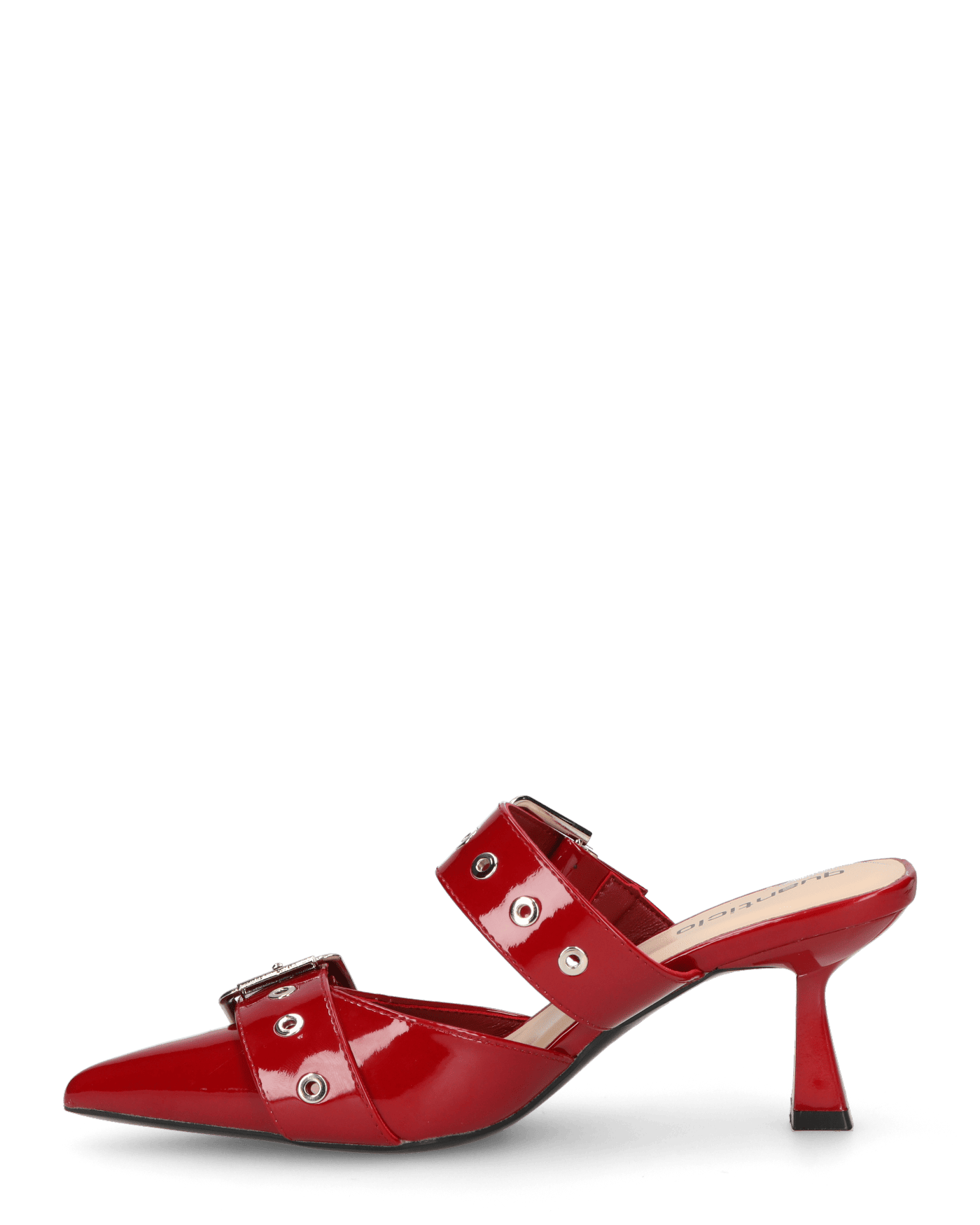 HADIYA - sabot a punta in vernice borgogna con fibbie in argento