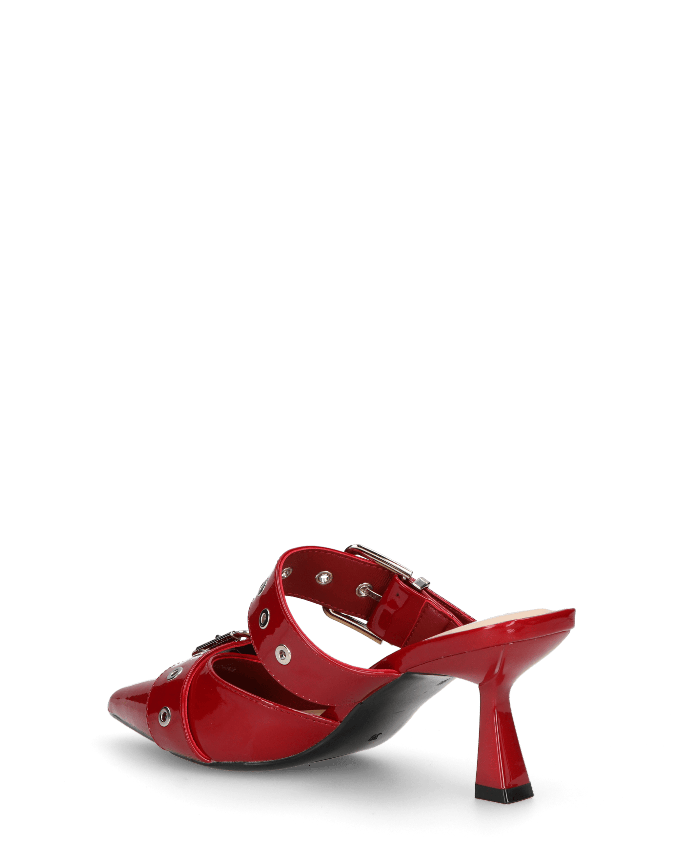 HADIYA - sabot a punta in vernice borgogna con fibbie in argento