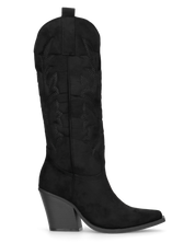 HALA - stivale camperos texano con tacco in camoscio nero