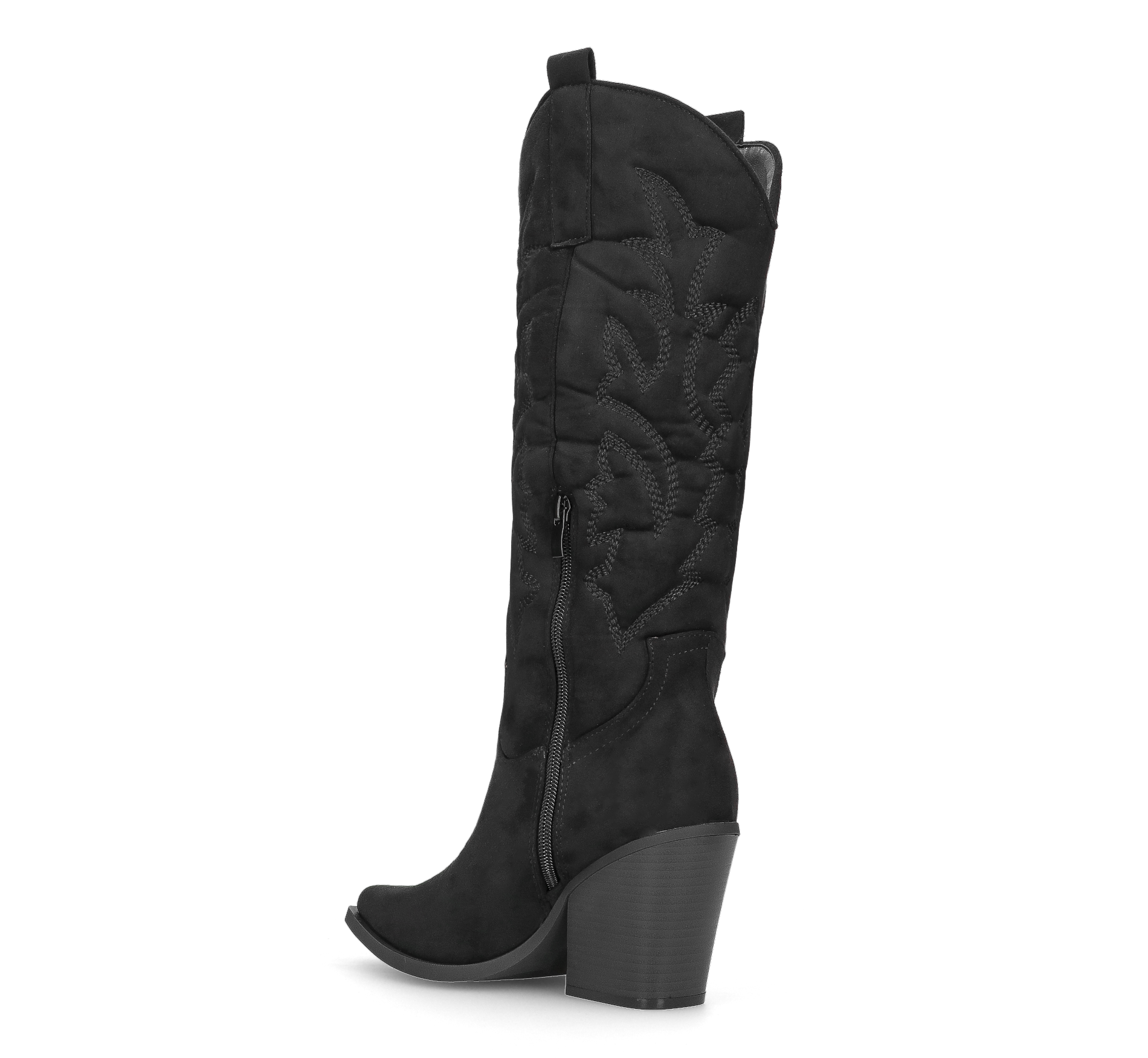 HALA - stivale camperos texano con tacco in camoscio nero