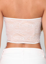 JULIET - top corpetto in pizzo bianco