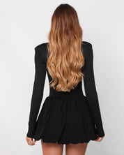 FREYA - vestito mini nero con gonna a palloncino