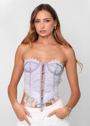 JULIET - top corpetto blue