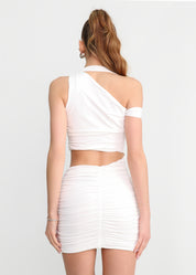 JANEY - vestito mini con cut-out e arricciature