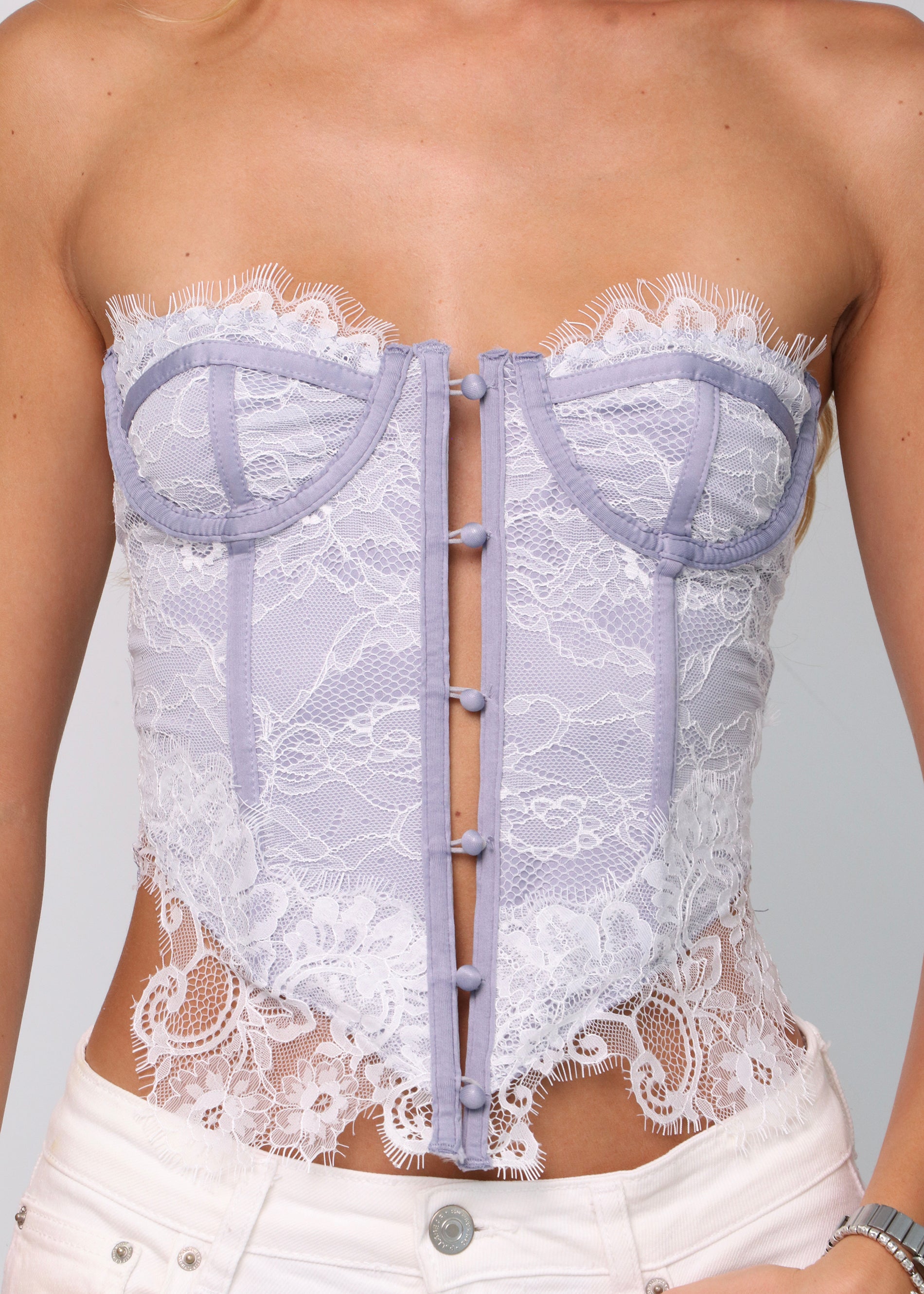 JULIET - top corpetto blue