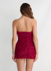 ROSIE - mini dress a fascia con applicazione rose