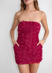 ROSIE - mini dress a fascia con applicazione rose