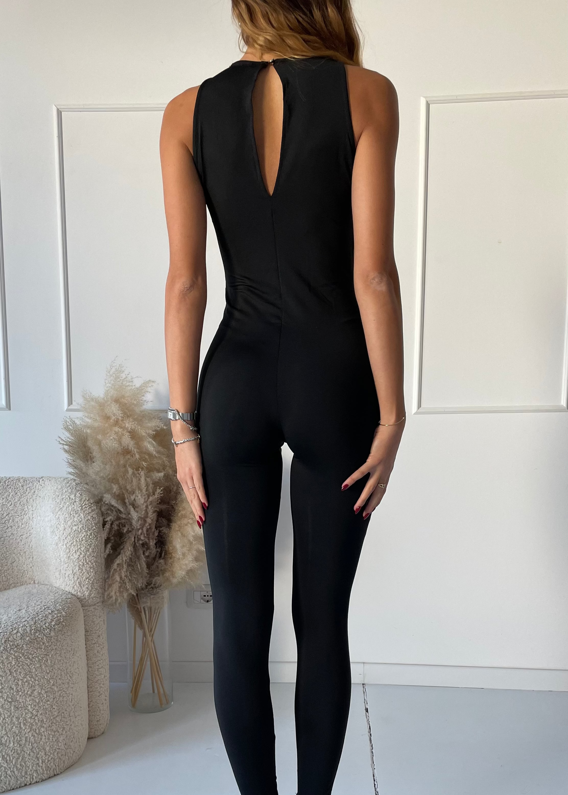 MILLA - tuta jumpsuit aderente nera
