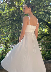 ORNELLA - vestito midi ampio in bianco