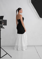 FLORENCE - maxi abito con gonna voluminosa bianca