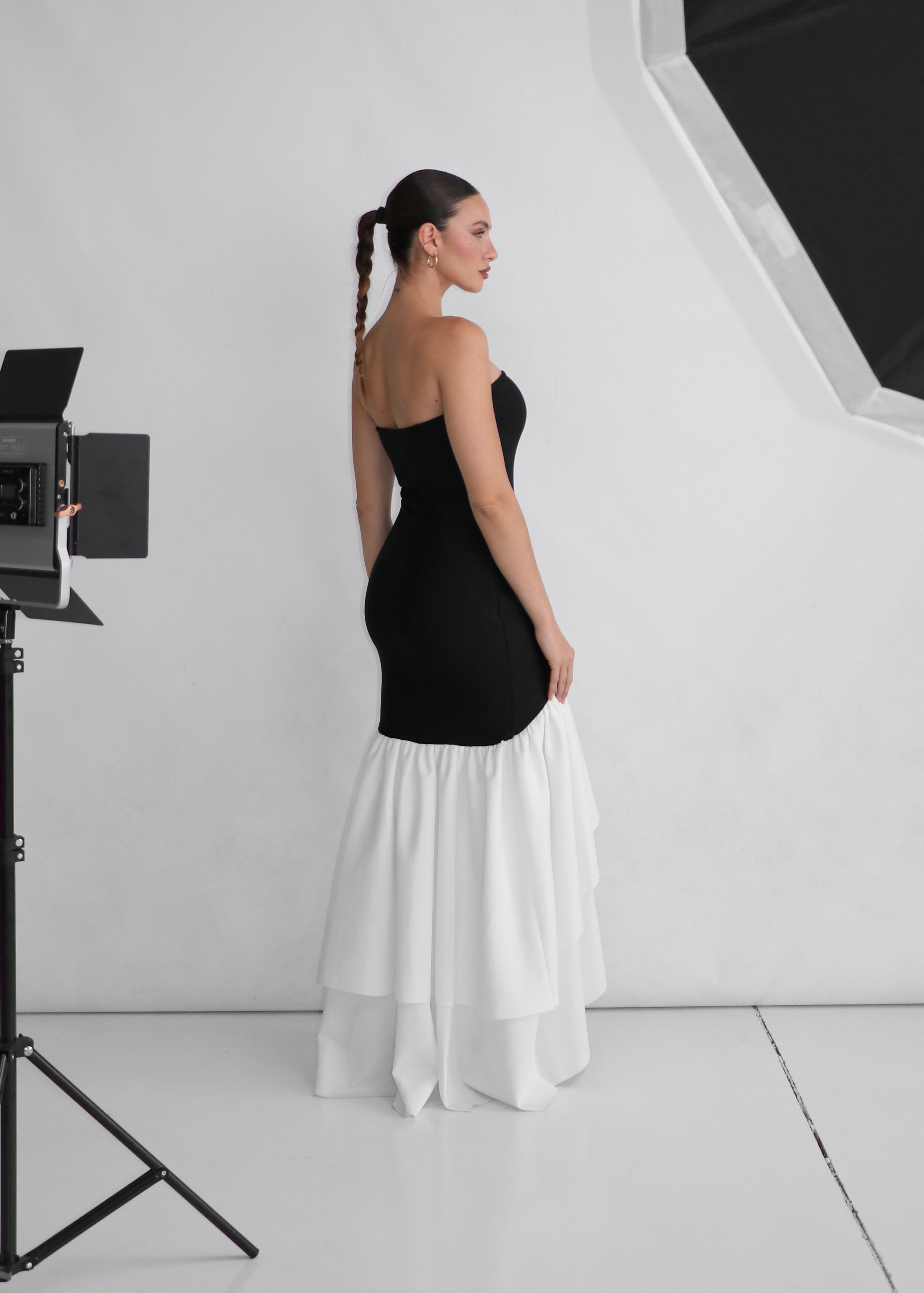 FLORENCE - maxi abito con gonna voluminosa bianca