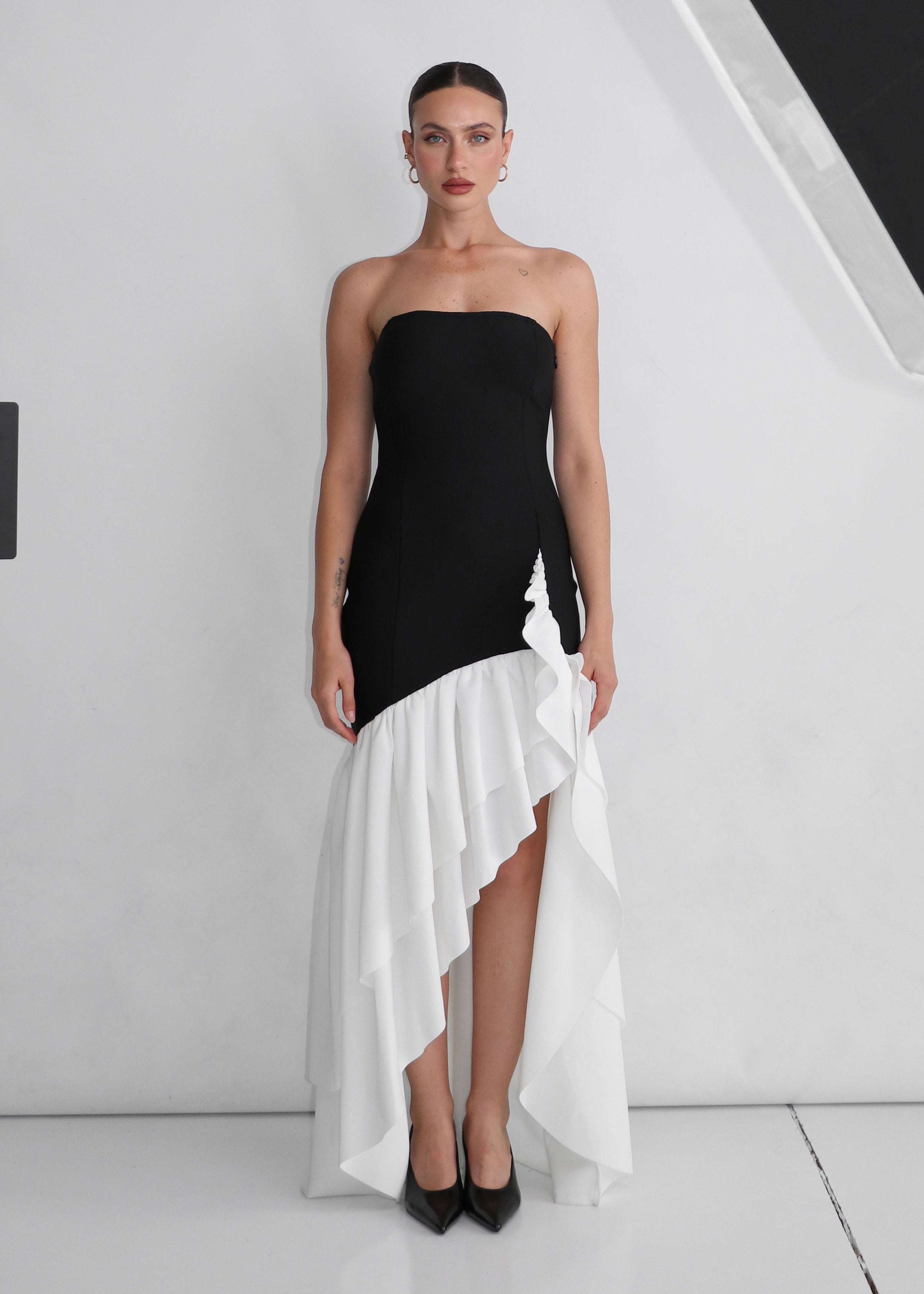 FLORENCE - maxi abito con gonna voluminosa bianca