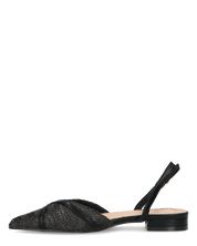 INEZ - sandali neri con dettagli di paglia intrecciata e fibbie