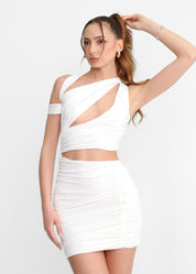 JANEY - vestito mini con cut-out e arricciature