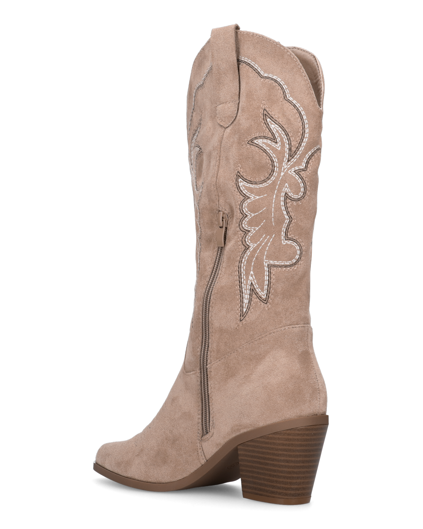 JIMI - stivali camperos texani beige con decorazioni ricamate