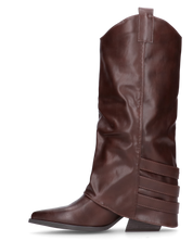 JAMY - stivali mrroni a punta con risvolto e cinturini regolabili