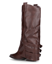 JAMY - stivali mrroni a punta con risvolto e cinturini regolabili