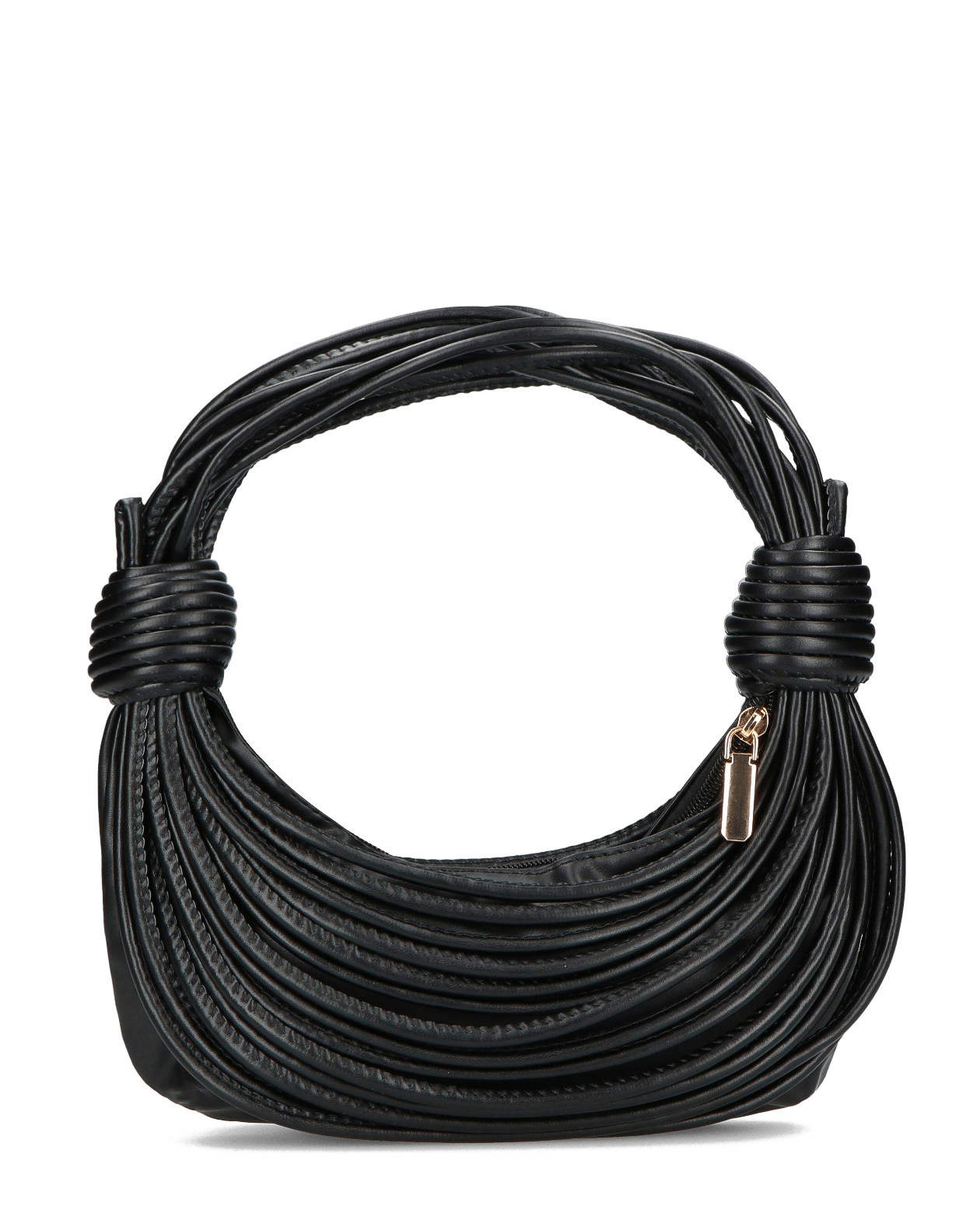 JELENA - borsetta nera con chiusura zip con tracolla aggiuntiva