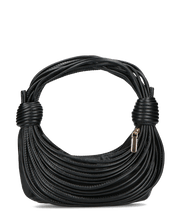 JELENA - borsetta nera con chiusura zip con tracolla aggiuntiva