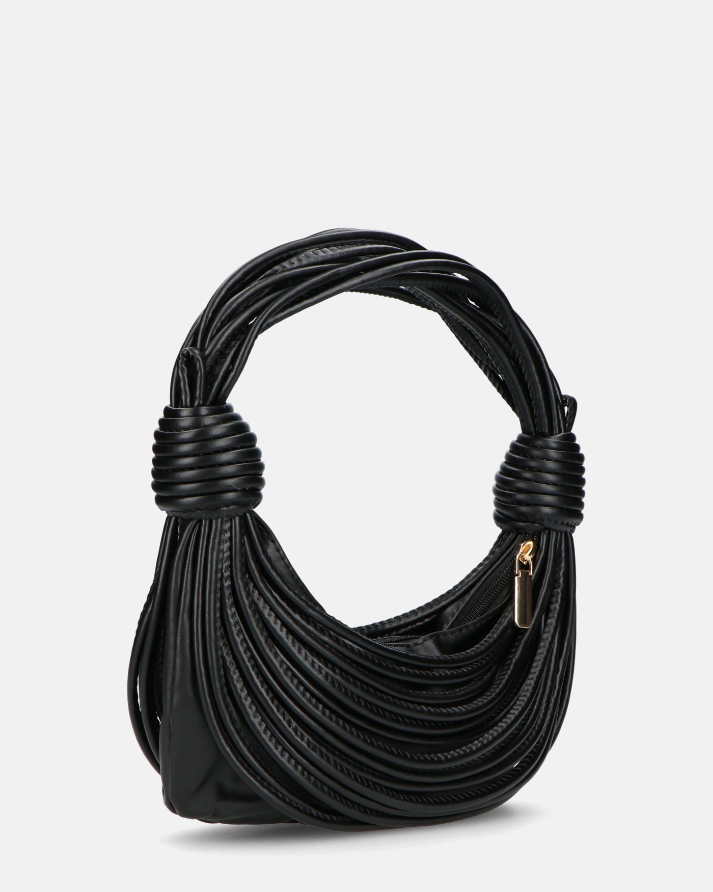 JELENA - borsetta nera con chiusura zip con tracolla aggiuntiva