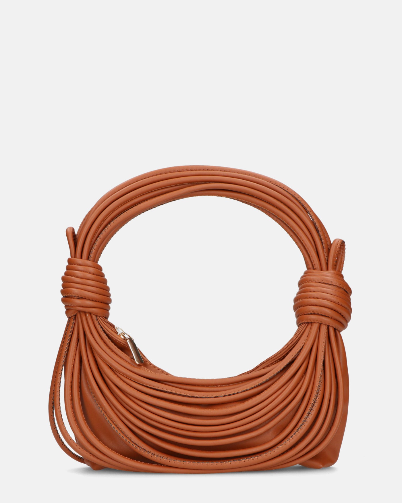 JELENA - borsetta marrone con chiusura zip con tracolla aggiuntiva