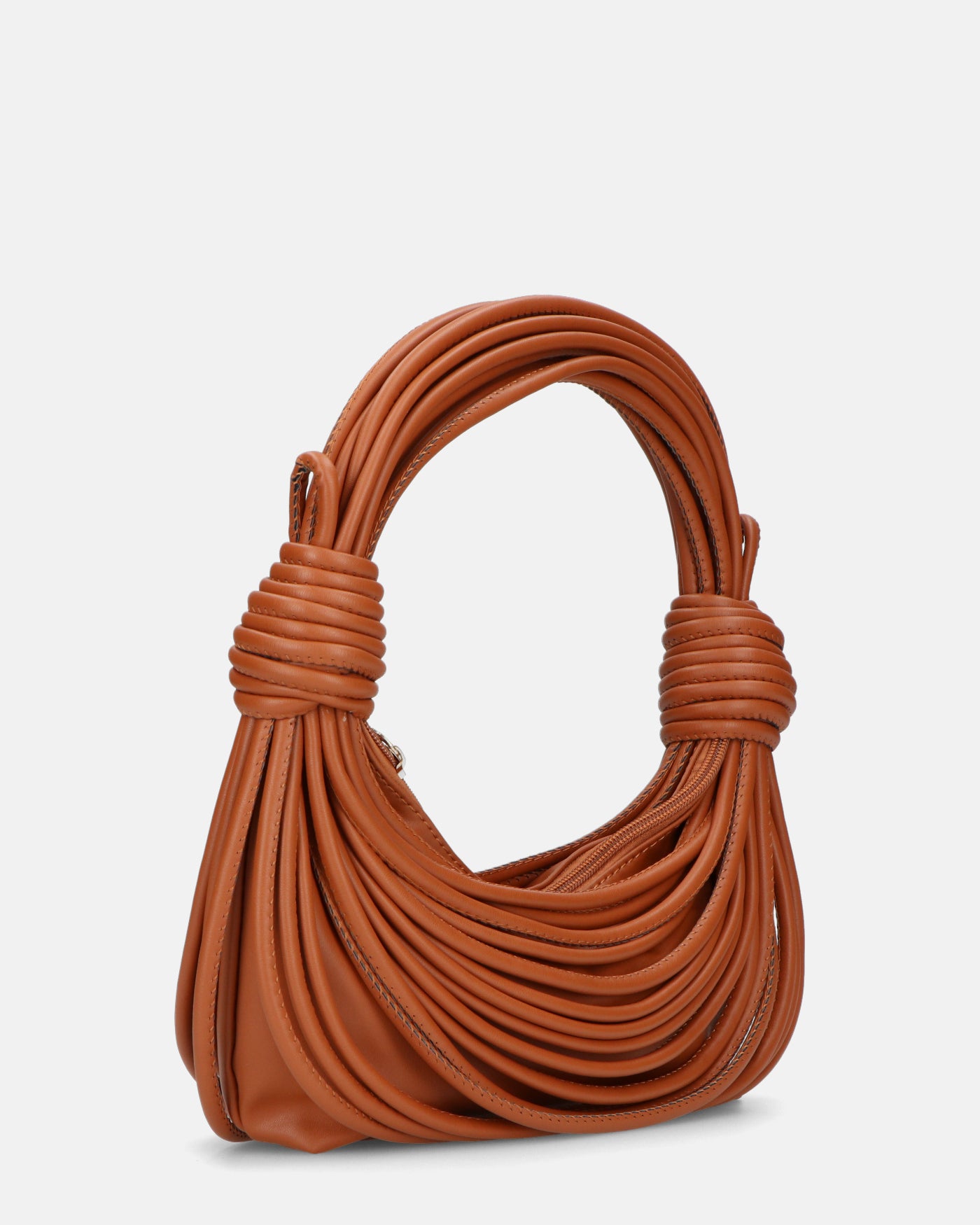 JELENA - borsetta marrone con chiusura zip con tracolla aggiuntiva