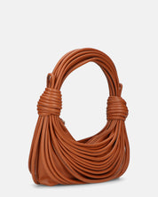 JELENA - borsetta marrone con chiusura zip con tracolla aggiuntiva