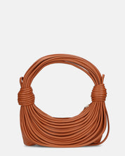 JELENA - borsetta marrone con chiusura zip con tracolla aggiuntiva