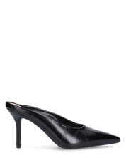 JEMMIE - décolleté in ecopelle nera con soletta beige