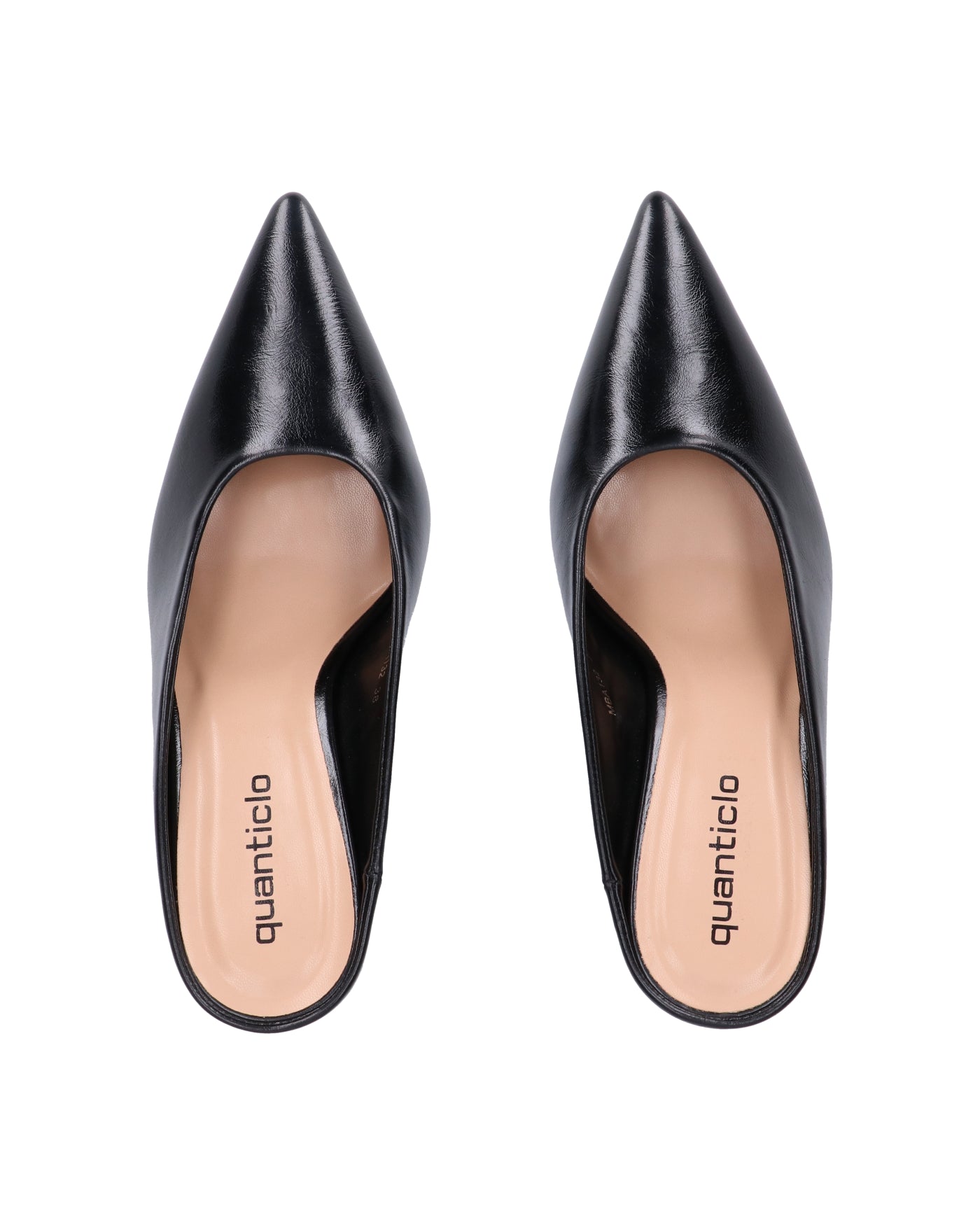 JEMMIE - décolleté in ecopelle nera con soletta beige