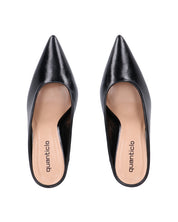 JEMMIE - décolleté in ecopelle nera con soletta beige