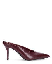 JEMMIE - décolleté in ecopelle bordeaux con soletta beige