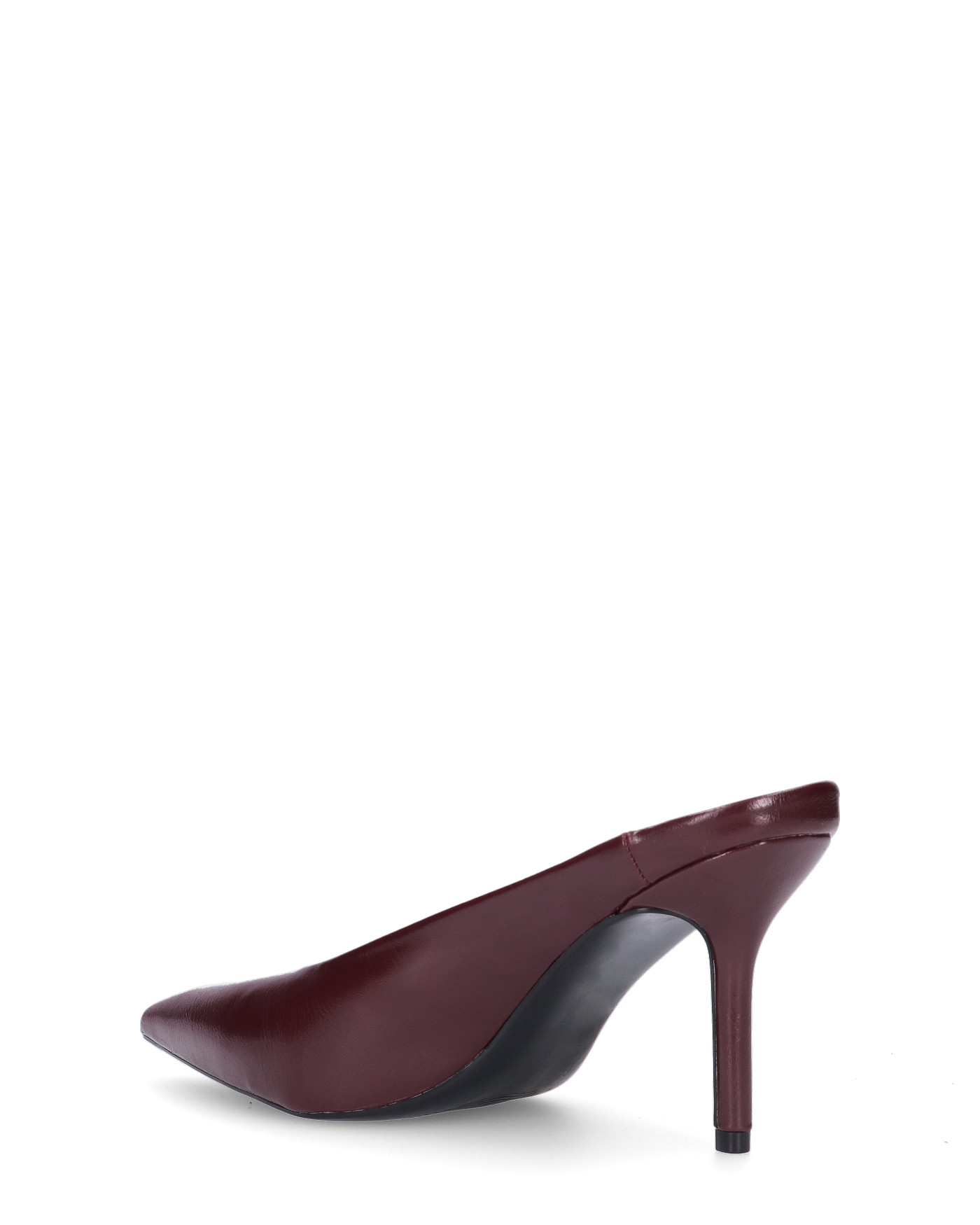 JEMMIE - décolleté in ecopelle bordeaux con soletta beige