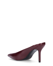 JEMMIE - décolleté in ecopelle bordeaux con soletta beige