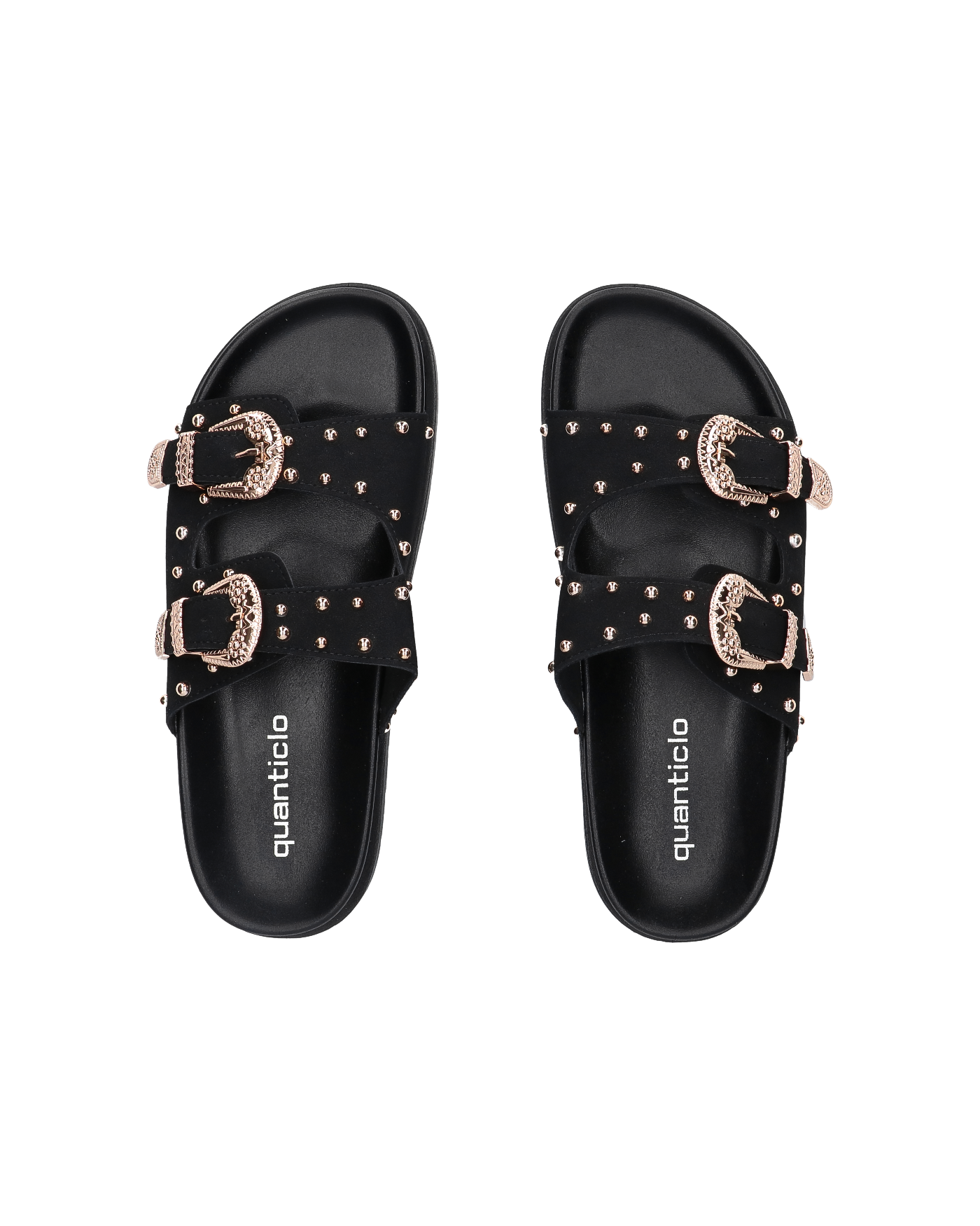 JINA - sandali neri platform con borchie dorate