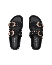 JINA - sandali neri platform con borchie dorate