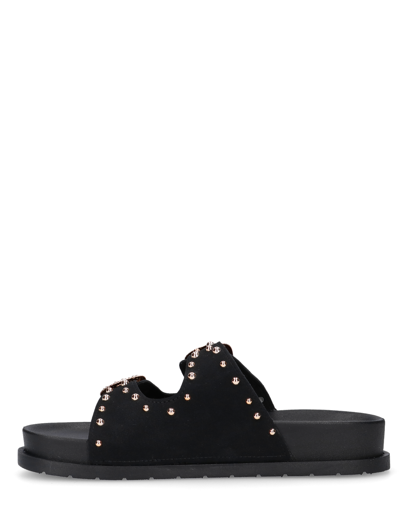 JINA - sandali neri platform con borchie dorate