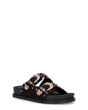 JINA - sandali neri platform con borchie dorate