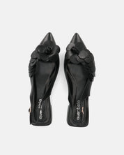 JODENE -  scarpe nero con cinturino posteriore e decorazione floreale