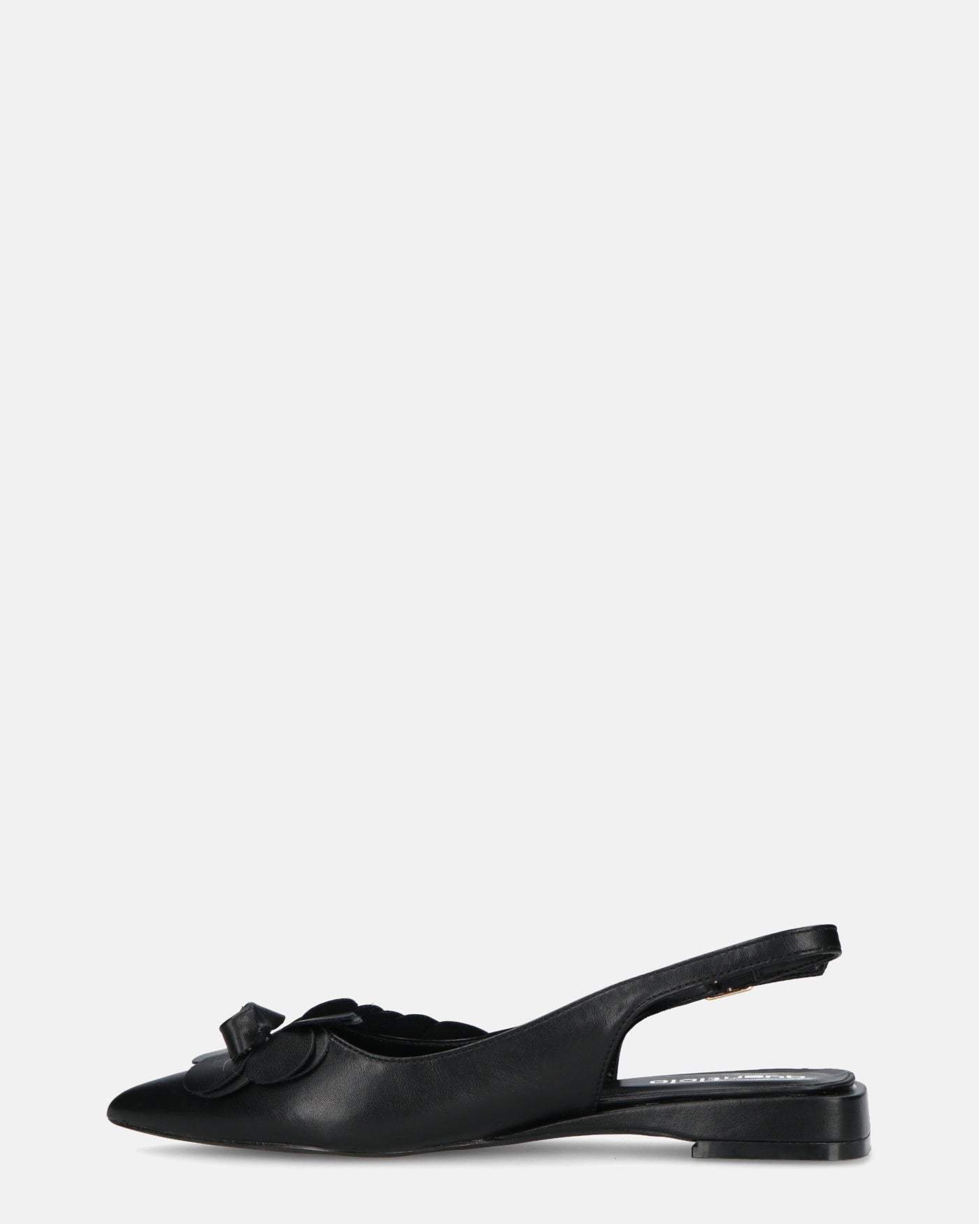 JODENE -  scarpe nero con cinturino posteriore e decorazione floreale