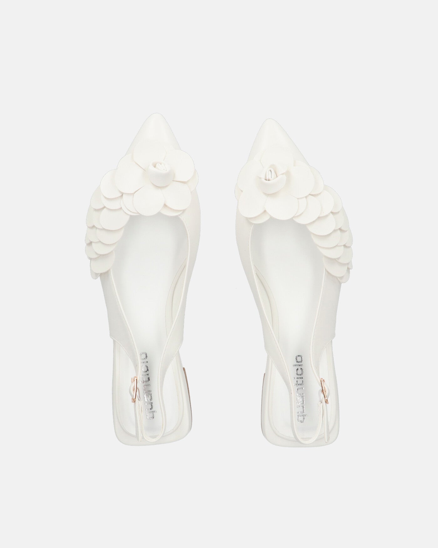 JODENE -  scarpe bianche con cinturino posteriore e decorazione floreale