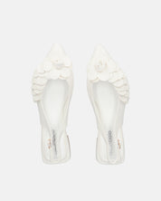 JODENE -  scarpe bianche con cinturino posteriore e decorazione floreale