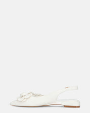 JODENE -  scarpe bianche con cinturino posteriore e decorazione floreale