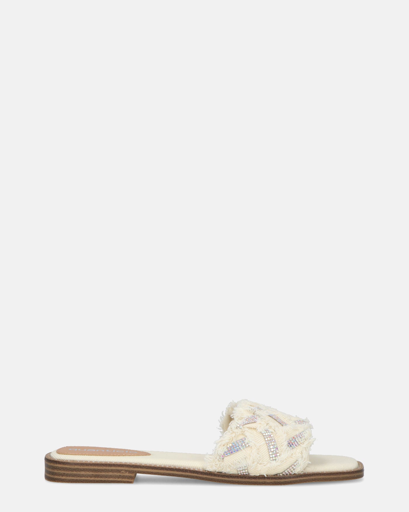 JOELE - ciabattine beige con gemme