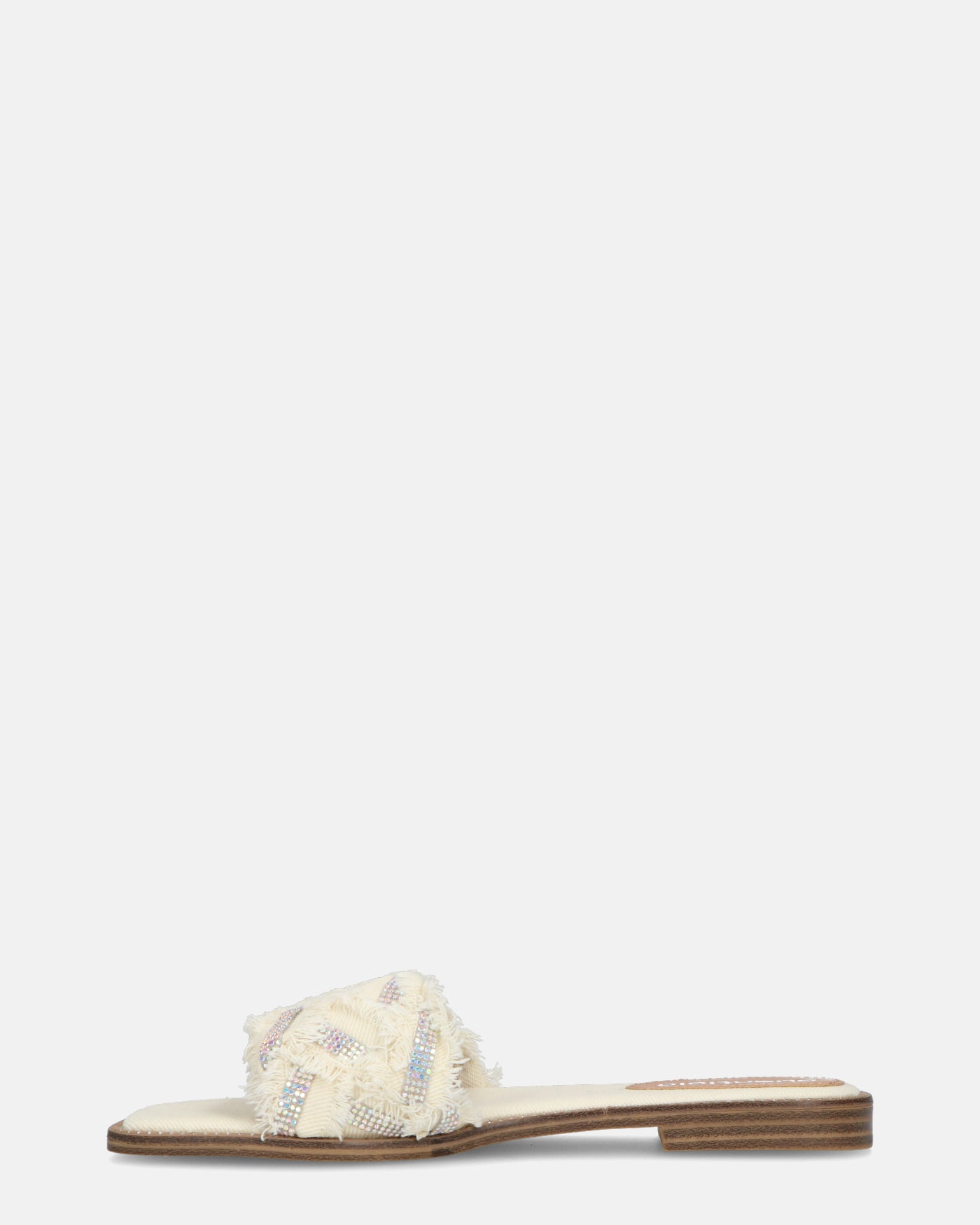JOELE - ciabattine beige con gemme