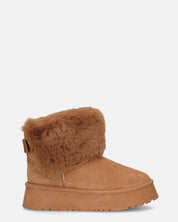 JOY - scarpe beige imbottite all' interno in camoscio